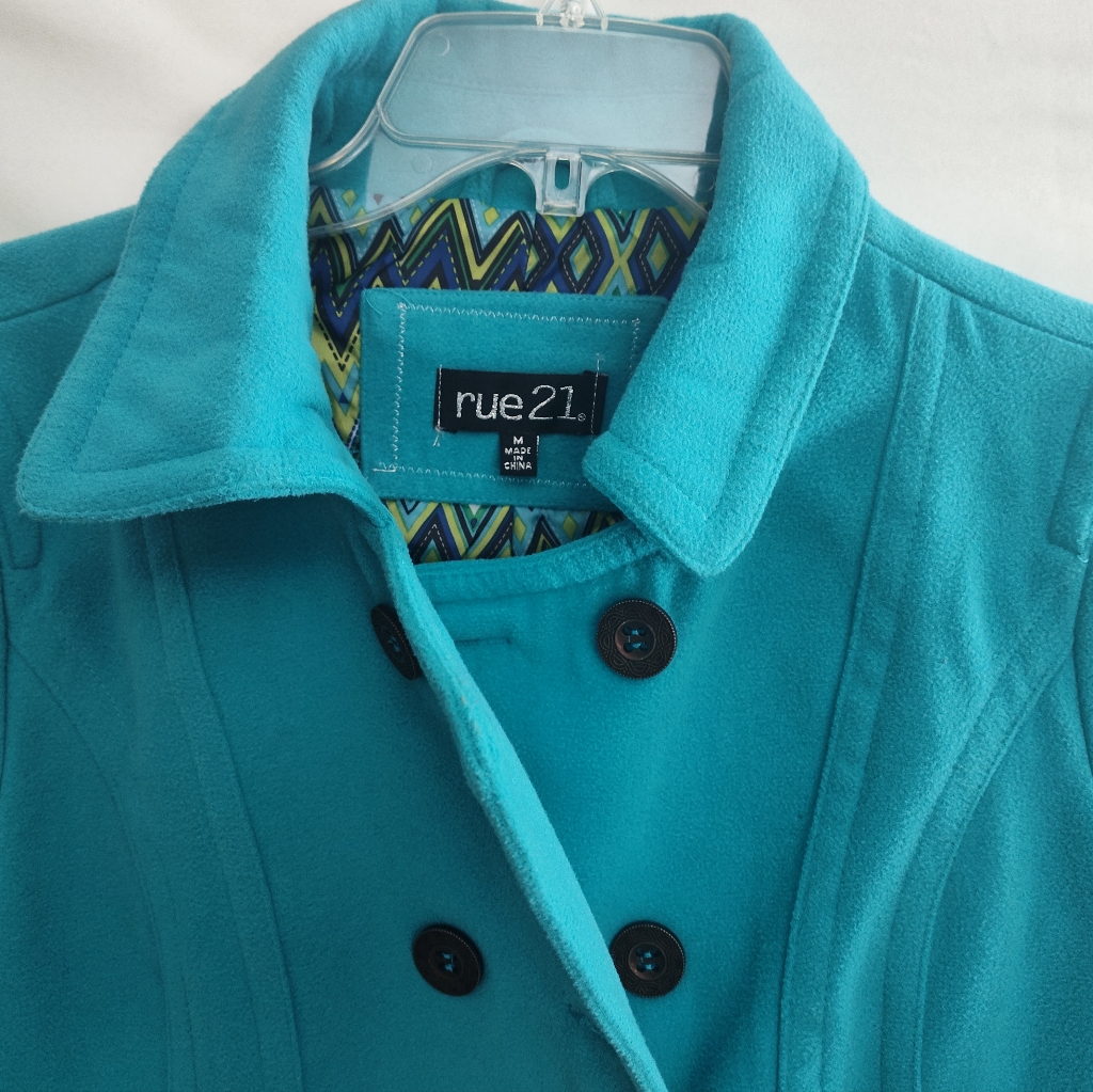 Rue21 Vibrant Blue, Pea Coat, Sz M